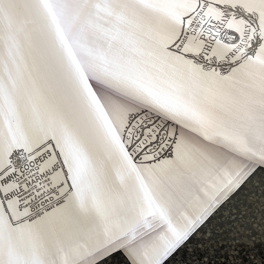BUNDLE FRENCH FARMHOUSE FRENCH CREAMERY MODERN FARMHOUSE WHITE COTTON TO… - Picture 2 of 13